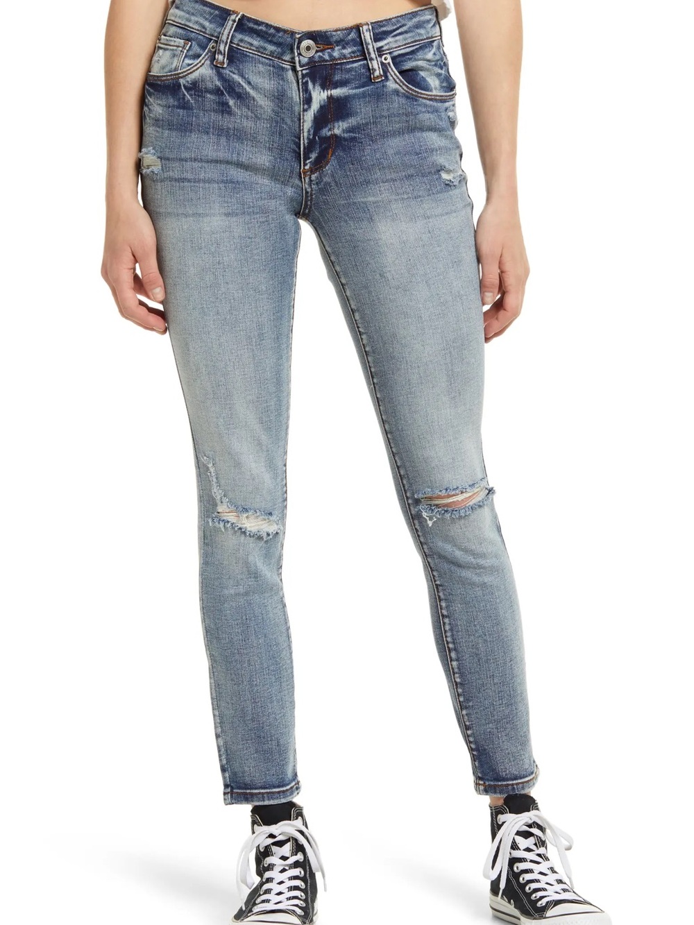 STS Blue Light Wash Distressed Skinny Jeans